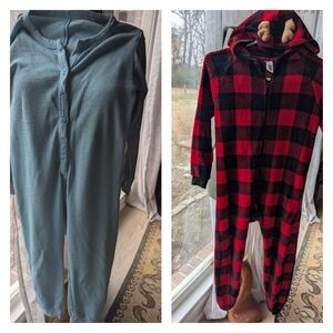 Kids pajamas, 2 pair Onesies, One With Reindeer Antlers